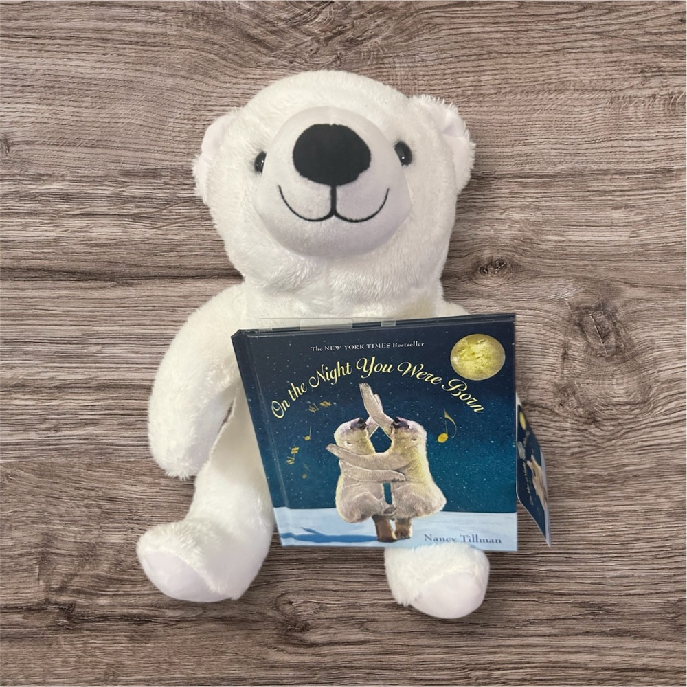 On The Night You Were Born bear and book by Nancy Tillman